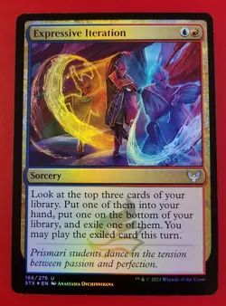 1x Expressive Iteration | FOIL | Strixhaven School of Mages | MTG Magic Cards - Image 1