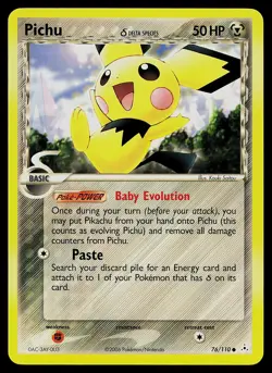 Pokemon Card - Pichu (Delta Species) Holon Phantoms 76/110 Common Non Holo - Image 1