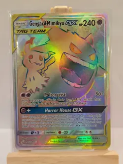 Custom Fan Art Gengar & Mimikyu GX High Quality Custom Card Tag Team Rainbow - Image 2