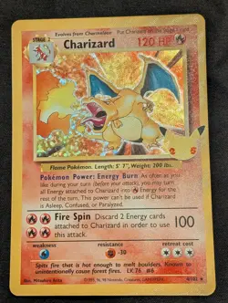 Pokemon TCG Charizard Holo Card 4/102 Celebrations 25th Anniversary NM Condition - Image 2