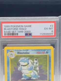 Pokemon Card Blastoise + 2 2/102 4th Print PSA 6 Holo Base Set 1999-2000 WOTC - Image 3