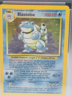 Pokemon Card Blastoise + 2 2/102 4th Print PSA 6 Holo Base Set 1999-2000 WOTC - Image 5
