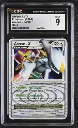 CGC 9 MINT Arceus LV.X 2009 Arceus 94/99 Holo Pokemon Card - Image 1