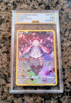 Diancie Full Art Pokemon Card AGS 10 GEM MINT Graded Crown Zenith GG13/GG70 2023 - Image 1
