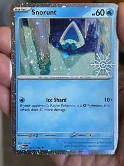 POKEMON SNORUNT 037/182 COMMON HOLIDAY CALENDAR COSMOS WITH SWIRL PROMO NM CARD - Image 1