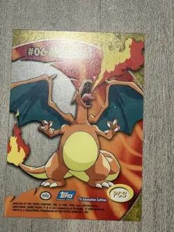 2000 Pokemon Charizard #06 Topps PC3 TV Animation Clear Card Variant - Image 3