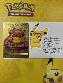 Pokemon TCG Pikachu Mega Diancie Gold Foil Fan Art Card HP 700 Tag cosplay - Image 1