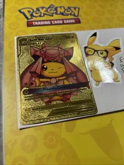 Pokemon TCG Pikachu Mega Diancie Gold Foil Fan Art Card HP 700 Tag cosplay - Image 2
