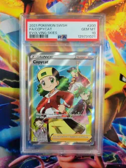 Pokemon Copycat Full Art Evolving Skies #200 Graded Card PSA 10 - Image 1
