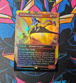 Bonehoard Dracosaur NM Borderless Foil MTG Lost Caverns Ixalan Unplayed Magic - Image 1