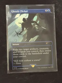 MTG Ghostly Flicker (Rainbow Foil) Ghost of Tsushima Secret Lair Drop Foil - Image 1