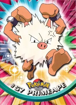 Primeape #57 Topps Series 1 Non-Holo Black Logo Pokemon TCG NM - Image 1