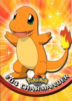 Charmander #04 Topps Series 1 Non-Holo Black Logo Pokemon TCG NM - Image 1