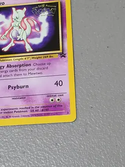 Vintage Pokemon Black Star Promo - Mewtwo #3 (Movie Promo Stamp) - LP - Image 5