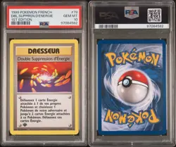 POKEMON Double Suppression d'Energie 79/102 1st Edition PSA 10 Set de base - Image 3