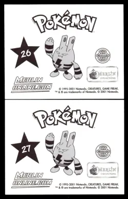 WOBBUFFET PUZZLE STICKERS #26 + #27 POKEMON SERIE 3 COLLECTION MERLIN 2001 - Image 2