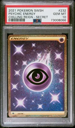 2021 PSA 10 SWSH PSYCHIC ENERGY Chilling Reign SECRET #232/198 Pokemon TCG - Image 1