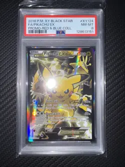 Pokemon Pikachu EX Full Art 2016 XY Black Star Promo #XY124 PSA 8 NM-MT - Image 1