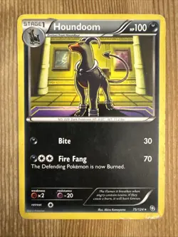 Pokemon TCG Houndoom 75/124 Rare BW Dragons Exalted DMG - Image 1