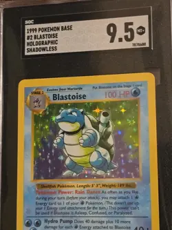 Pokemon 1999 Base Set Shadowless Blastoise SGC 9.5 Holo Rare WOTC English #2/102 - Image 4