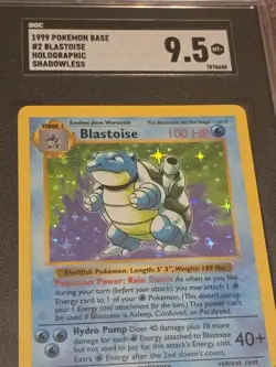 Pokemon 1999 Base Set Shadowless Blastoise SGC 9.5 Holo Rare WOTC English #2/102 - Image 5