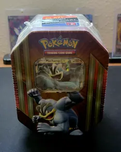 Pokemon TCG Spring 2016 Machamp EX Triple Power Tin Factory Sealed (Small Cut) - Image 1