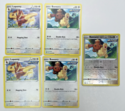 Pokemon Tcg Lot of 5 Buneary, Lopunny Rapid Strike Reverse Holo Common basic - Image 1