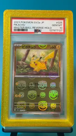 2023 POKEMON JPN SV2A-POKEMON 151 MASTER BALL REVERSE HOLO #025 PIKACHU PSA 10 - Image 1