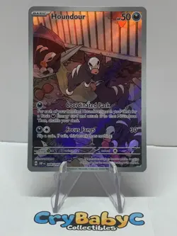 Pokemon Houndour 204/197 Obsidian Flames Scarlet & Violet Illustration Rare - Image 1