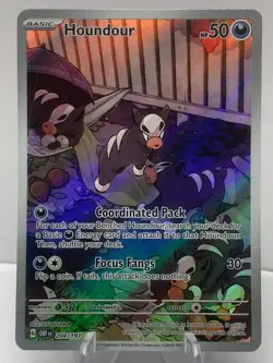 Pokemon Houndour 204/197 Obsidian Flames Scarlet & Violet Illustration Rare - Image 2