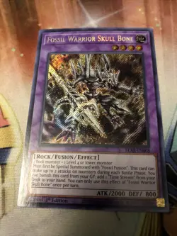 Yugioh Fossil Warrior Skull Bone BLAR-EN008 Secret Rare 1st Ed NM - Image 1