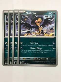 Pokemon Card Paldea Evolved 4x Playset Murkrow 131/193 Near Mint - Image 1