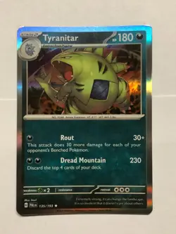 Pokemon Card Paldea Evolved Holographic Tyranitar 135/193 Near Mint - Image 1