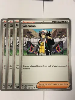 Pokemon Card Paldea Evolved 4x Playset Giacomo 182/193 Near Mint - Image 1