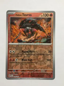 Pokemon Card Paldea Evolved Reverse Holographic Tauros 028/193 Near Mint - Image 1