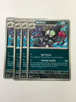 Pokemon Card Paldea Evolved 4x Playset Grafaiai 146/193 Near Mint - Image 1