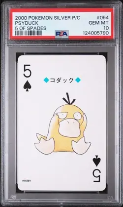 PSA 10 GEM MINT 2000 POKEMON SILVER VERSION PLAYING CARDS #054 PSYDUCK - Image 1