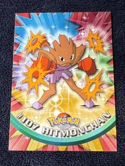 Hitmonchan #107 - Topps BLUE LOGO - TV Series Pokemon Card - NON-HOLO NM/LP - Image 1