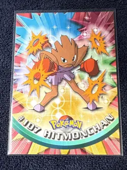 Hitmonchan #107 - Topps BLUE LOGO - TV Series Pokemon Card - NON-HOLO NM/LP - Image 3