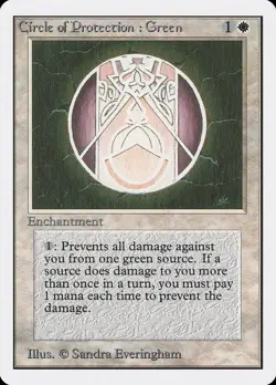 MTG Circle of Protection: Green Unlimited Edition Common NM - Image 1