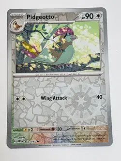 Pigeotto #163/197 SV Obsidian Flames Reverse Holo Uncommon Pokemon 2023 TCG Card - Image 1