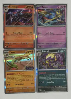Pokemon TCG Phantasmal Flames STAMPED Promo Cards Set Of 4 (in hand) - Image 1