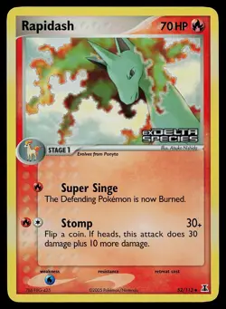 Pokemon Card - Rapidash Delta Species 52/113 Uncommon Reverse Holo Stamped - Image 1