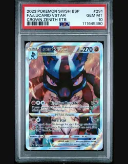 PSA 10 Lucario VSTAR SWSH291 Crown Zenith Black Star Promo Pokemon Card GEM MINT - Image 1