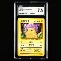 CGC NEAR MINT+ 7.5 Nintendo 1996 Pokemon PTCG JPN . card- Pikachu - Image 1