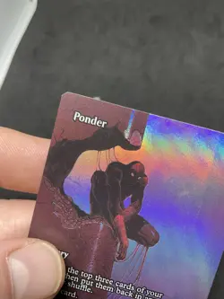 MTG Ponder - 0013 (Borderless) FOIL Spider Man MYTHIC LP - Image 3
