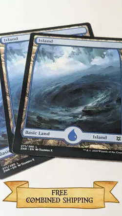 Magic The Gathering: 3x Zendikar Rising (ZNR) Full Art Island - Image 1