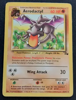 Pokemon TCG Aerodactyl 16/62 fossil HP unlimited WoTC - Image 1