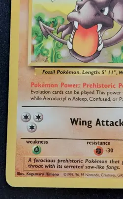 Pokemon TCG Aerodactyl 16/62 fossil HP unlimited WoTC - Image 3