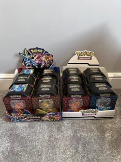 Pokemon X20 TCG Hidden Fates Tins INCLUDES Promos OPENED - Image 1